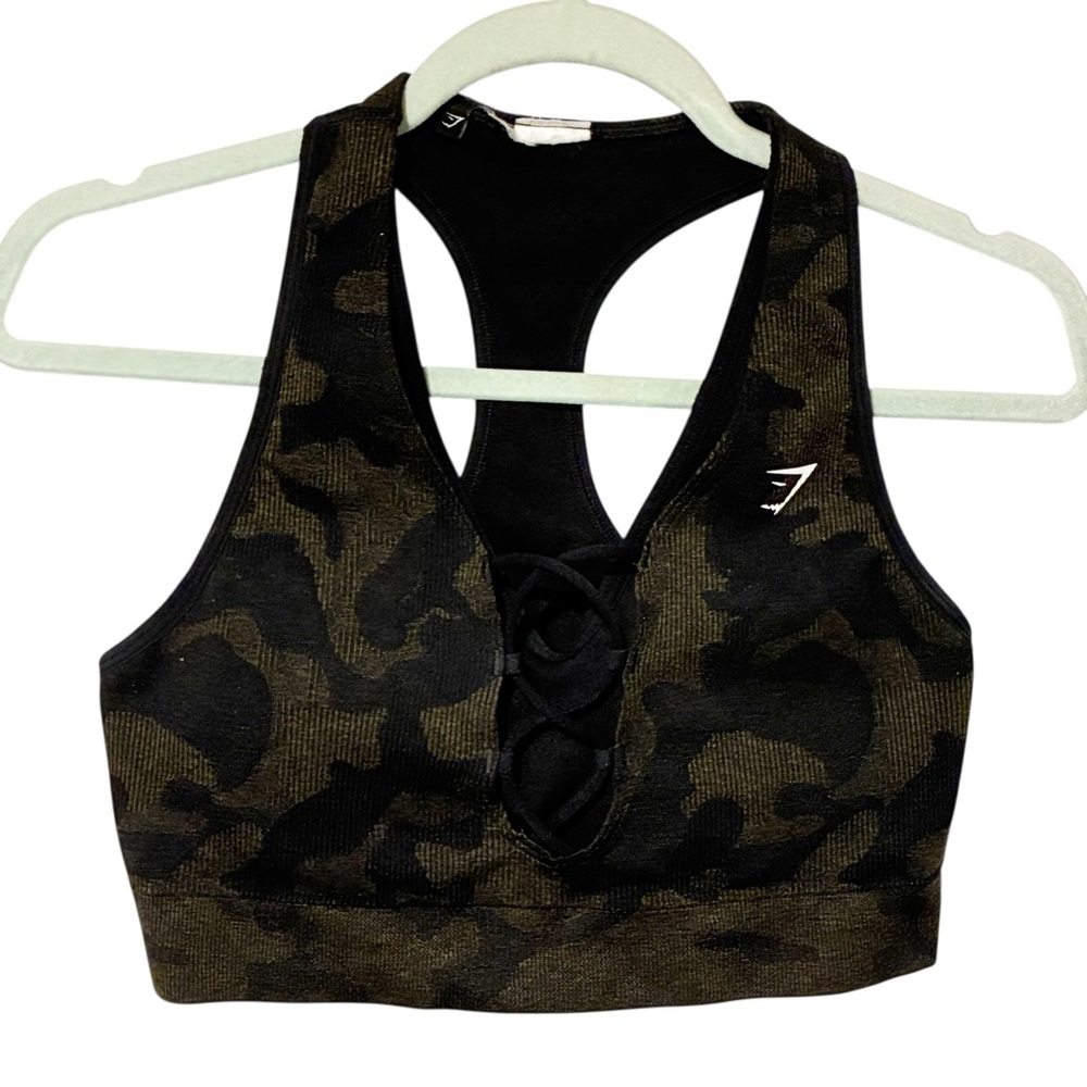 Gymshark ADAPT CAMO SEAMLESS RIBBED SPORTS BRA Athletic Workout